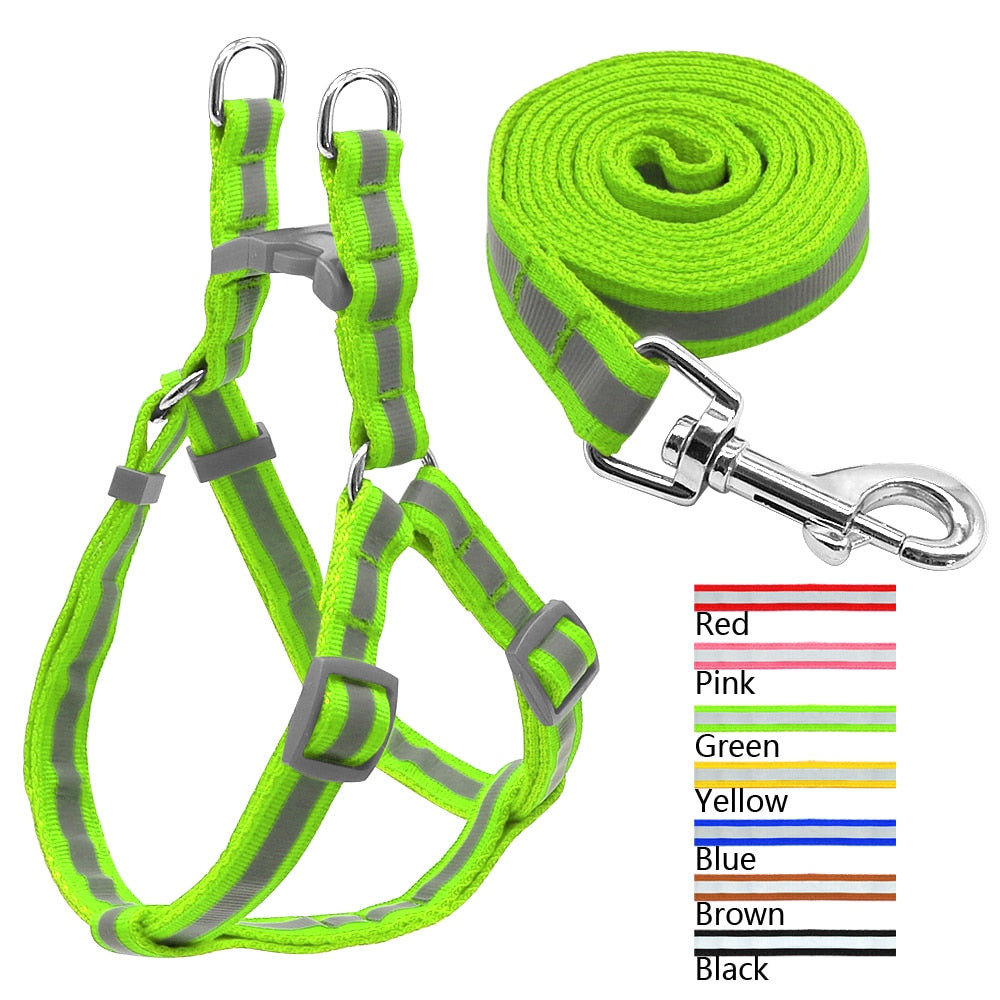 Nylon Reflective Dog Harness Leash