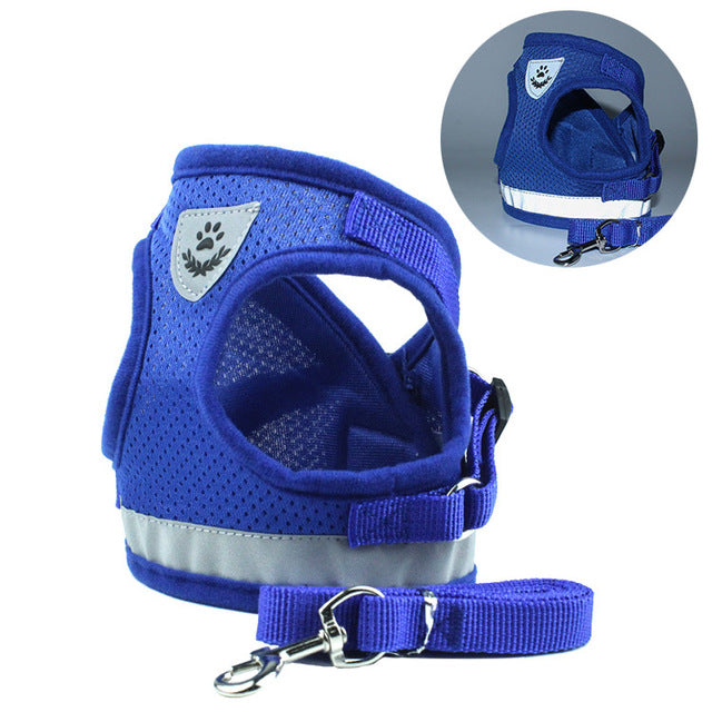 Dog Harness Vest Reflective Walking Lead Leash